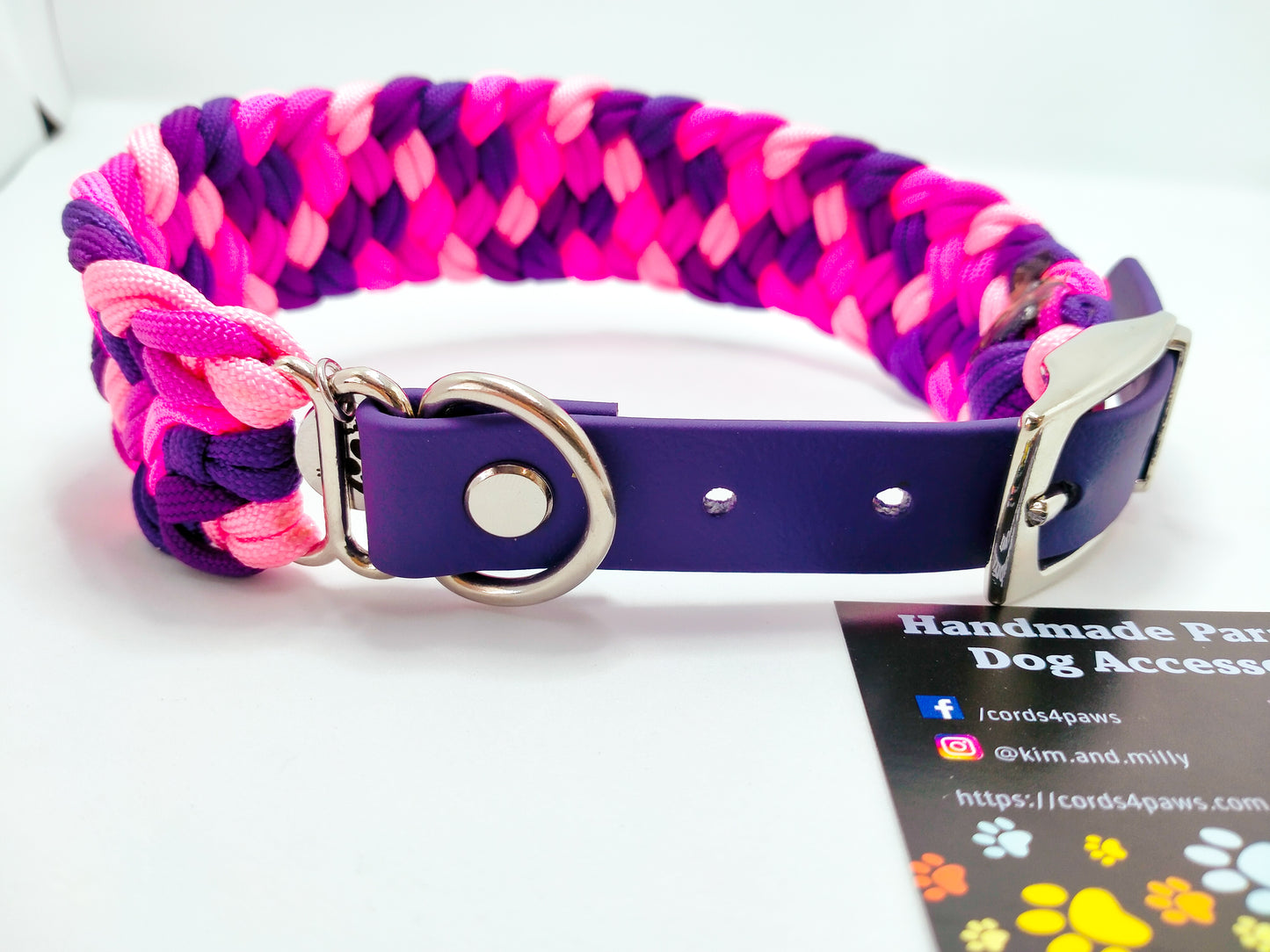 Dog Collar - Milly's Rainbow cords4paws Paracord Handmade Dog Accessories Customizable Made in Germany Shipping worldwide